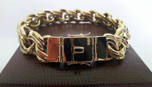 Pulseira Friso Duplo 50 Gramas 15mm Ouro 18k