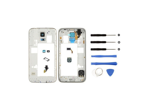 Marco Frame Bisel Plata Galaxy S5 + Accesorios Aditamentos