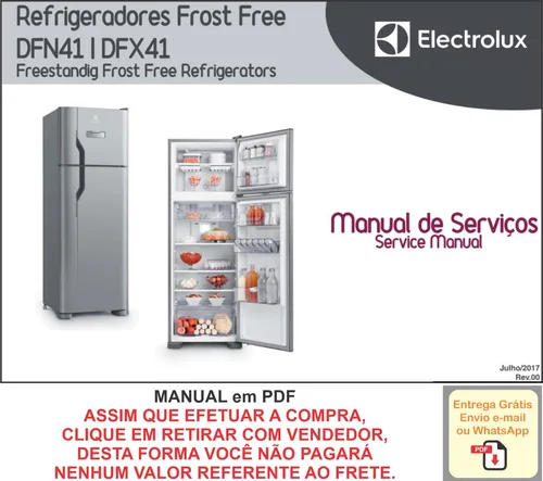 comprar Manual Técnico Serviço Refrigerador Electrolux Dfn41 - Dfx41