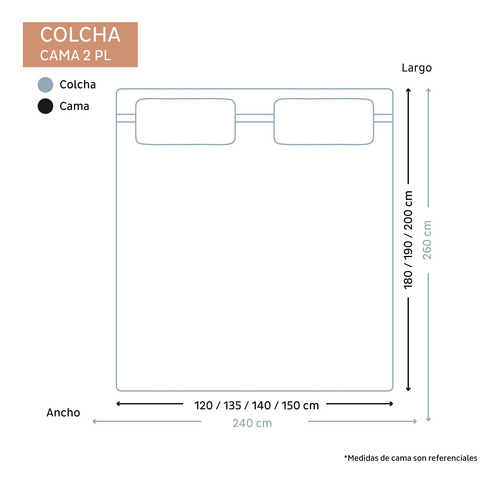 Imagen 3 de 3 de Colcha Algodon Chicago 240x260 Calma House