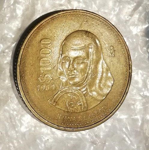 Moneda De 1000 Pesos Juana De Asbaje 1989 Poco Circulada. 