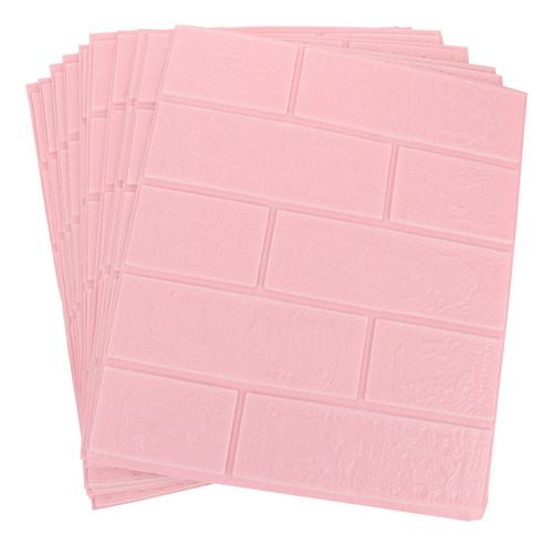 A 10 Pegatinas De Pared De Ladrillo 3d Rosa Impermeable