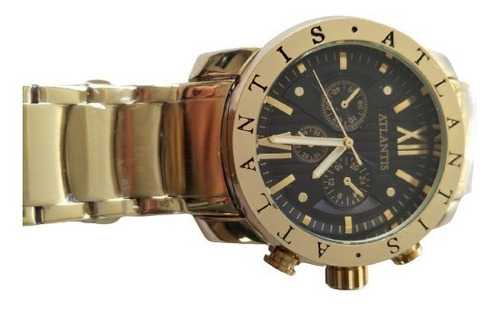 Relógio Original Atlantis A3310 Pulseira De Dourado