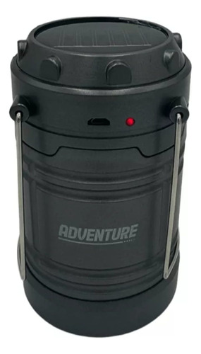 Farol Adventure Led Recargable Usb - Solar - Pilas 300 Lm Gris Oscuro