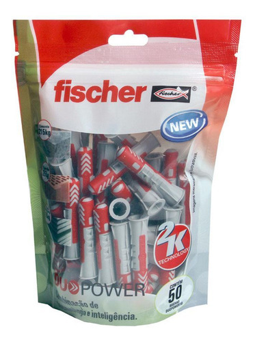 Buje de nylon Fischer Duopower de 10 mm, 50 unidades