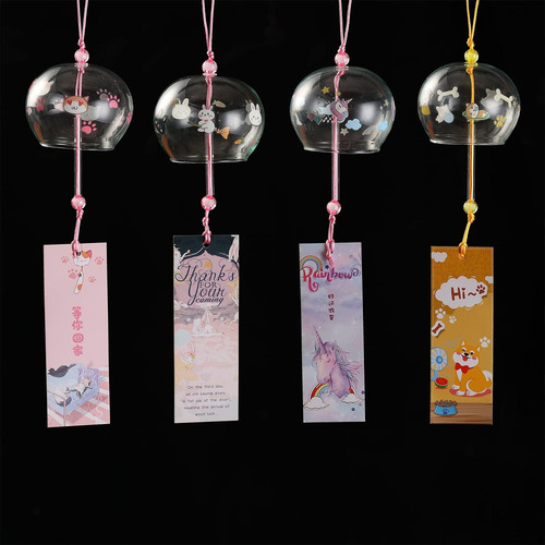 4 Set Japonesas Campanas De Viento Animales Hechas Mano