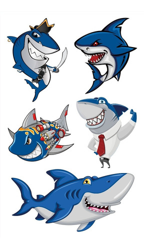 Imagen 5 de 10 de Tatuajes Temporales Tattoo Tiburon Mar Sirena X10 Souvenir