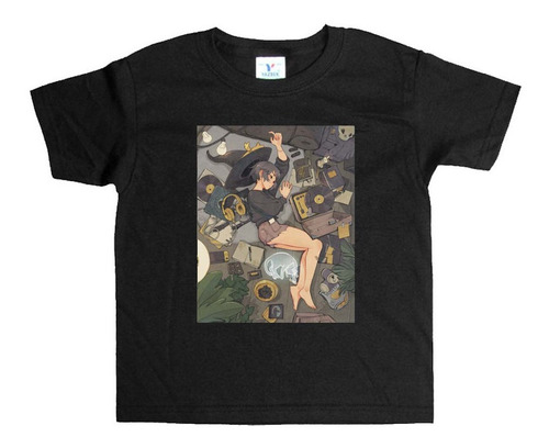 Remera Negra Niños Esoterismo Tarot Bruja R39