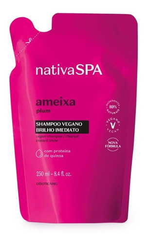 Refil Shampoo Vegano Nativa Spa Ameixa 250ml - O Boticário