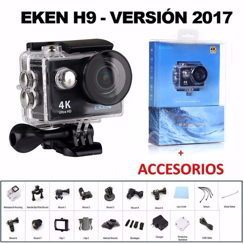 Camara Eken 2017 Logo H9 Full 4k 1080p 60fps Acuatica Go Pro