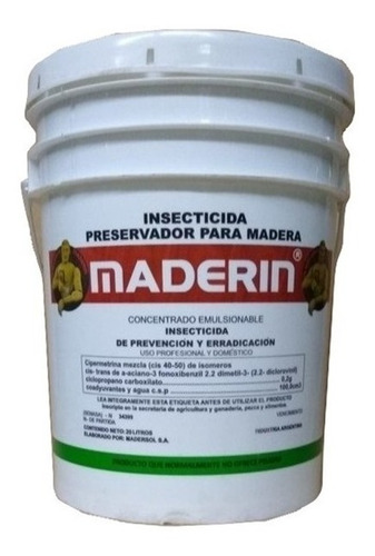 Maderin Insecticida Preservador P/madera 20 Lt 