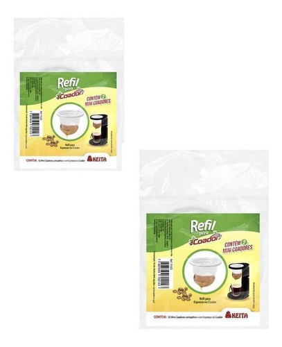 Kit 4 Mini Coador Refil De Pano Para Café Expresso Keita