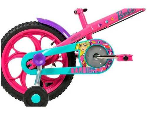 Bicicleta Caloi Barbie Rosa Aro 16