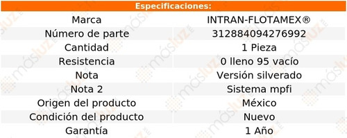 Resistencia 0 Lleno 95 Vacío Chevrolet C2500 V8 5.7l 88/91