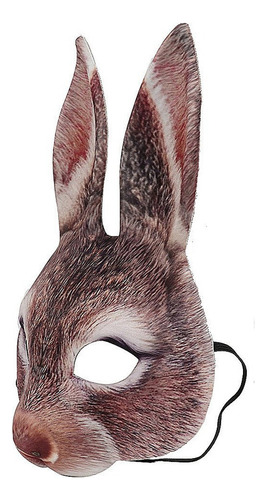 Fiesta Cosplayeva Máscara De Animal De Conejo De Media Cara Color Blanco