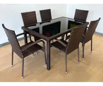 Comprar Juego De Comedor Para Exteriores 6 Puestos Modelo Rattan
