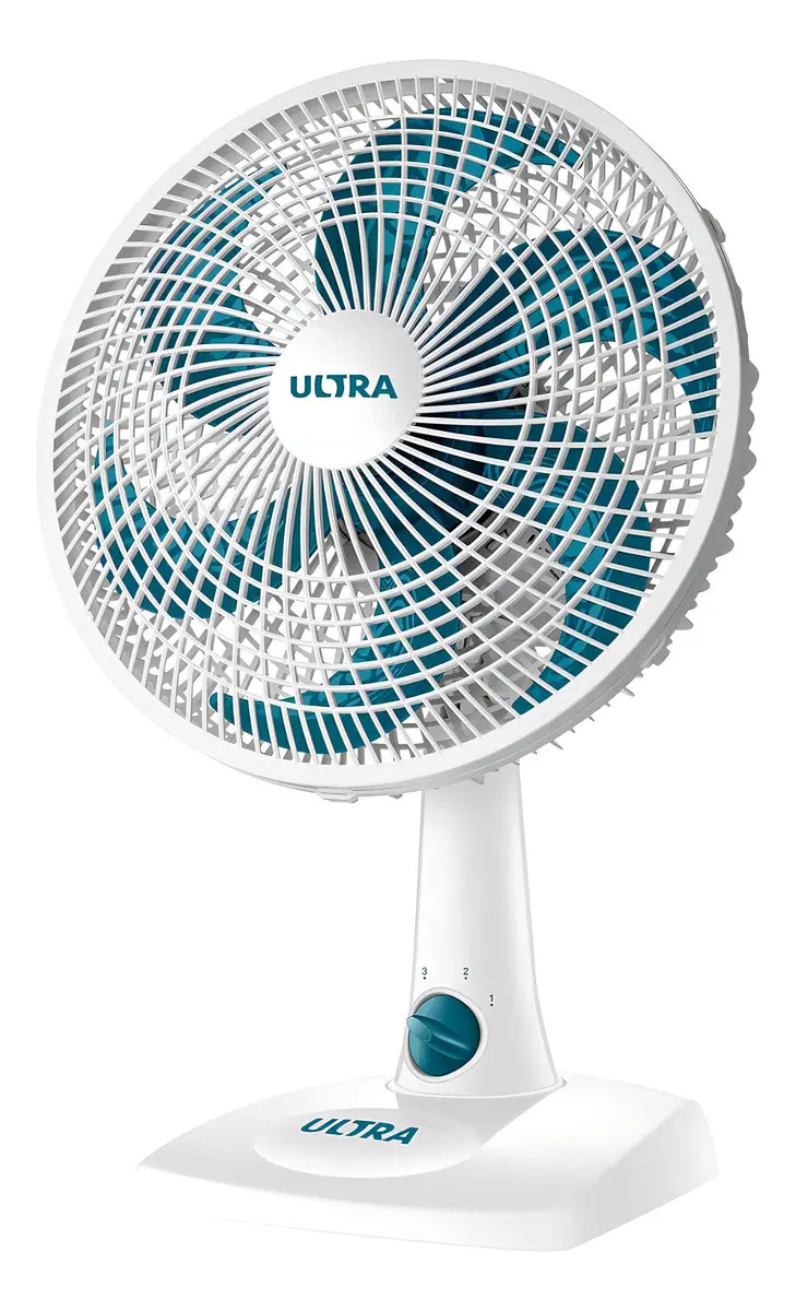 Ventilador De Mesa Potente 30cm 6pás Ultra Mondial V30b Cor Da Estrutura Branco Cor Das Pás Azul