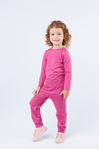 Conjunto Blusa Com Calça Térmico Peluciado Infantil Unissex