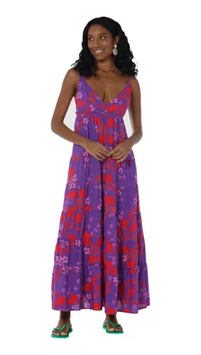 Vestido Longo Havaianas Hibisco Noturno Parcelamento sem juros