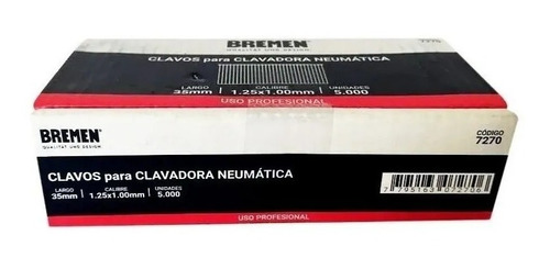Imagen 2 de 5 de Clavos Neumaticos 35mm X 5000 Unidades Clavadora Bremen 7270