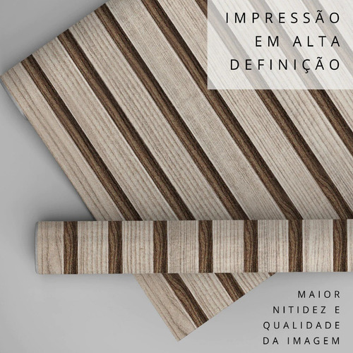 Papel De Parede Ripas De Madeira Cinza Vinilico Sala 10m