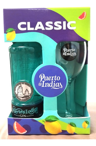 Gin Puerto De Indias Classic 700 Ml + Copón Oferta 40% Off!!