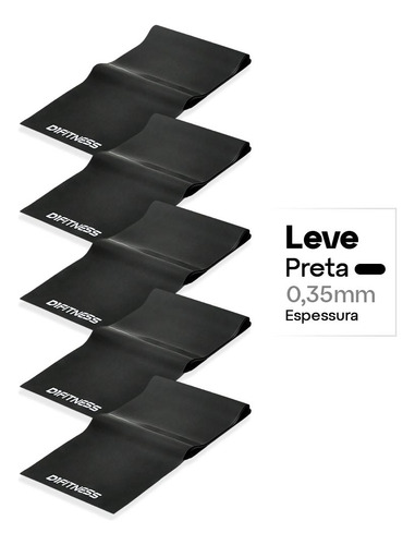 Kit 5 Faixas Elásticas 1,50m Leve D1fitness
