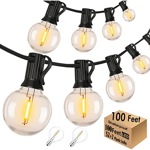 Luces De Cuerda Led De Globo De 100 Pies Exteriores, Im...