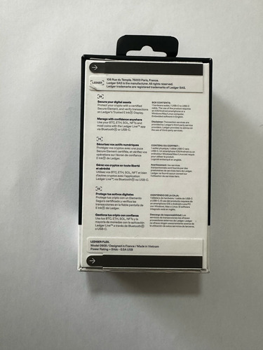 Carteira Cripto Ledger Flex Nova Pronta Entrega Preto