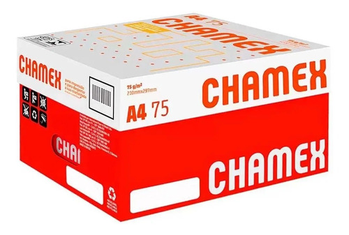 Papel Sulfite Chamex A4 Office 2500 Folhas 75g (5 Resmas)