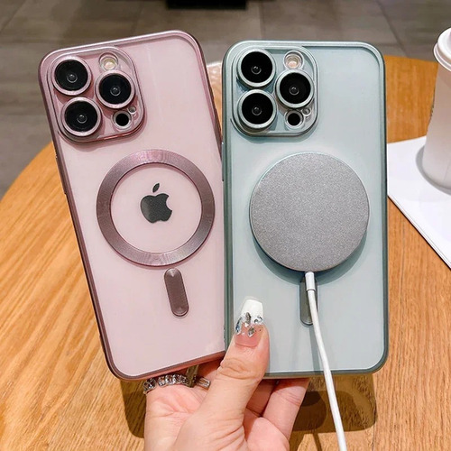 Funda Para iPhone Case Carga Magnética Carcasa Rosa