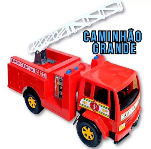 Brinquedo Caminhão Corpo Bombeiro Gigante Lança