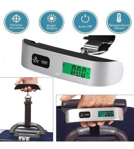 Imagen 2 de 2 de Balanza De Mano Digital Lcd 50kg - Maletas