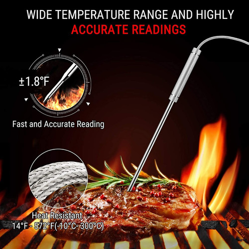 Imagen 6 de 7 de Termometro Inalambrico Thermopro Tp-27 4 Sondas Cocina Carne