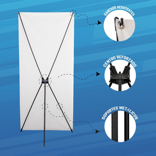 10 Pza Display Portabanner Econoplus 60x1.60cm Base Metálica
