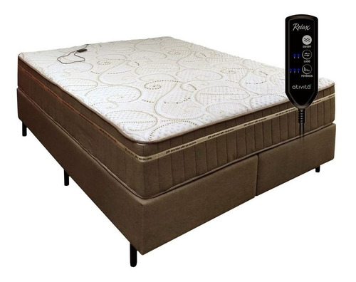 Sommier Colchón Queen Size Espuma Firme Con Masajeador