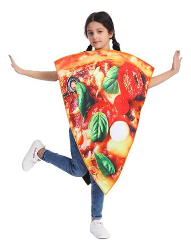 Disfraz Pizza Para Niños Juego Roles Divertido Overol Pizza