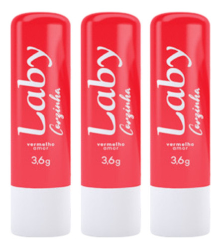 Kit Laby Corzinha Vermelho Fps15 Hidrante Labial 3un 3,6gr