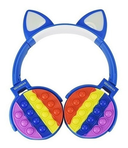 Imagen 1 de 3 de Auriculares Gatito Inalámbricos Bluetooth Micrófono Pop It