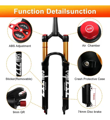 Ztz 26/27.5/29 Inch Mtb Air Suspension Fork,26 | MercadoLibre