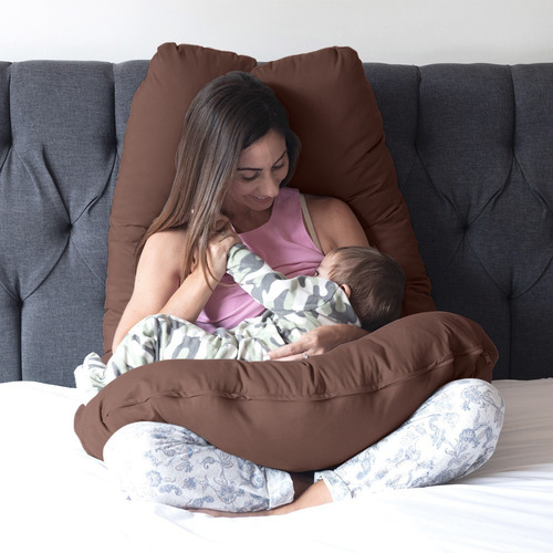 Almohada / Cojín Embarazo Jumbo (relleno Microgel) + 3 Color Chocolate