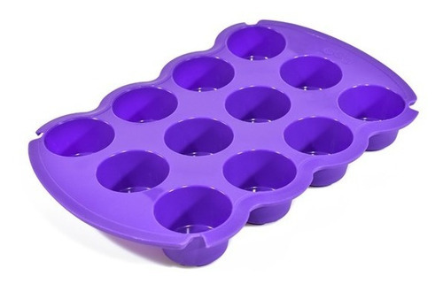 Muffinera Silicona 12 Porciones - Si O Si Silicosas Color Violeta
