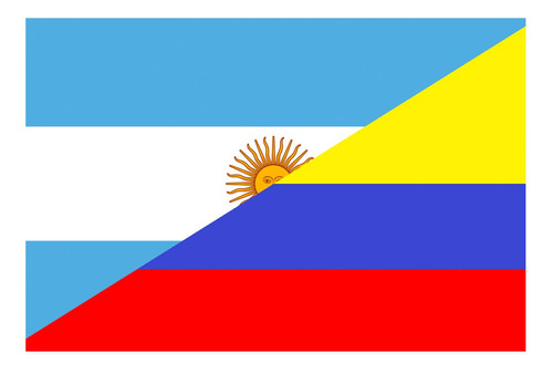 Vinilo 30x45cm Bandera Colombia Con Argentina Unidos