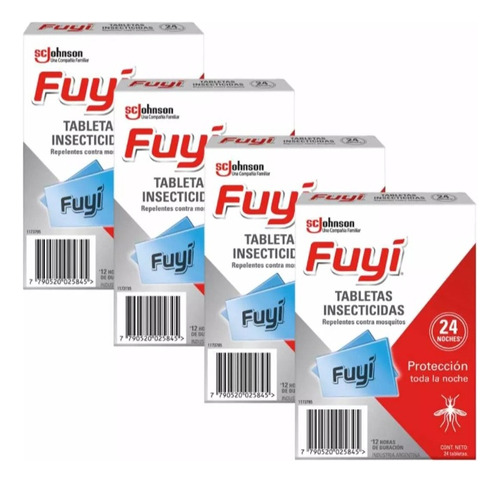 Tableta Insecticida Repelente Mosquitos Fuyi X 24 X 4 Cajas