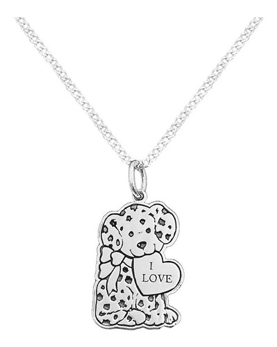 Dije Y Cadena Perro Dalmata Amor Plata 925 Con Envio