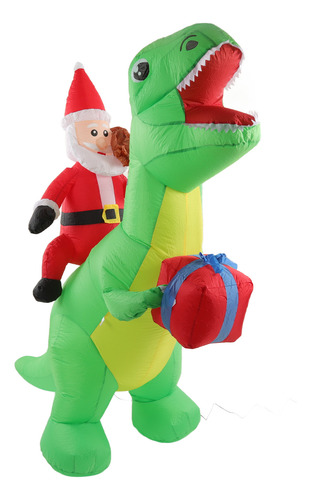 Inflable Con Forma De Dinosaurio Navideño, Decoración De Pat