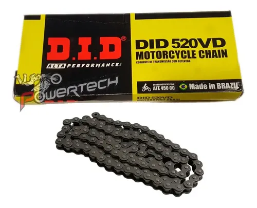 Catena Di Trasmissione Moto DID 520 VX3 - 112 Maglie, Colore Oro/nero, Tipo X-Ring, Alta Resistenza Per Uso Sportivo