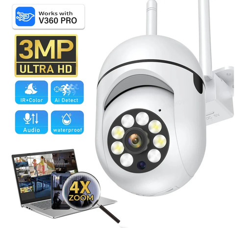 Xd Câmera De Vigilância Ip Com Zoom Digital 4x, 3mp C