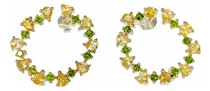 Comprar Únicos Aros Círculo Plata 925 Citrino Y Peridoto Natural 7,2