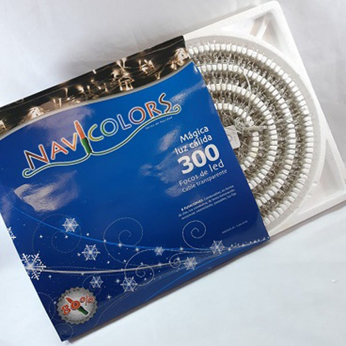 Serie De Luces Navideñas Color Calida 300 Leds Cable Transpa